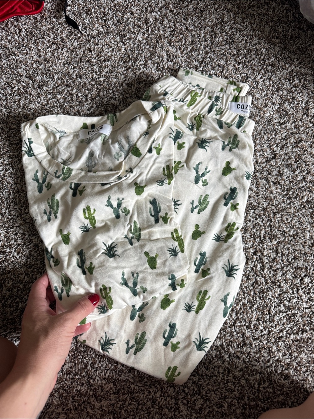 Cactus Print Cream Women's Skirt